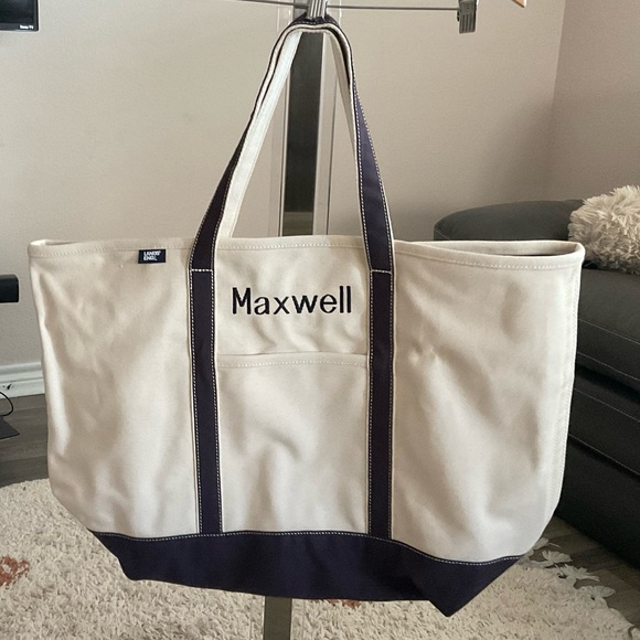 New! Land’s End Extra Large Natural 5 Pocket Zip Top Canvas Tote Bag - Picture 4 of 4